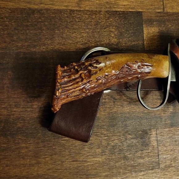 🔴 Bone A Fyde Rare Knife with Red Wildebeest Sheath – Handcrafted Exotic - Picture 6 of 7